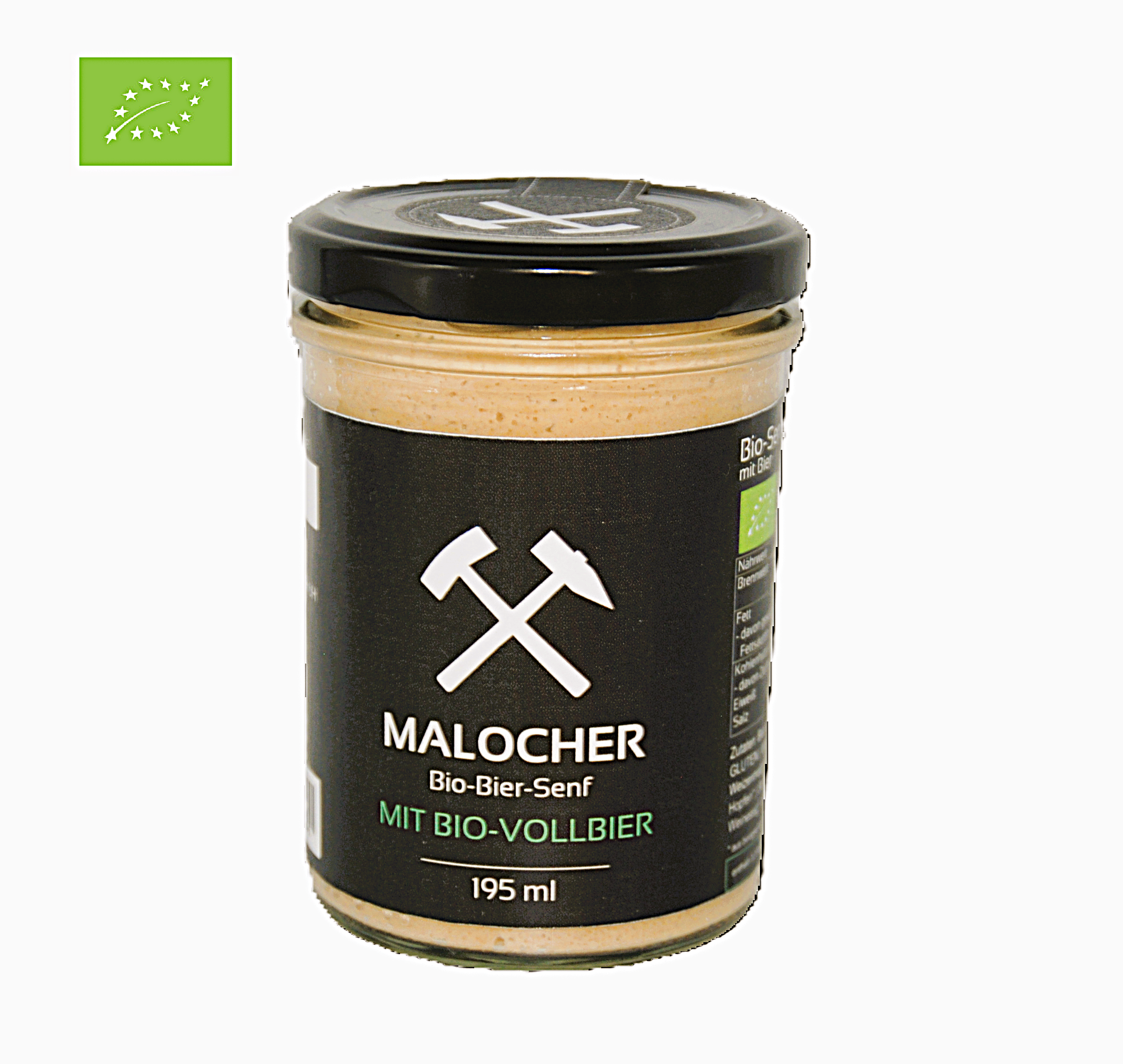 Bio Senf MALOCHER mit Vollbier (DE-ÖKO-037) 195ml - mittelscharf - enthält ALKOHOL! 
