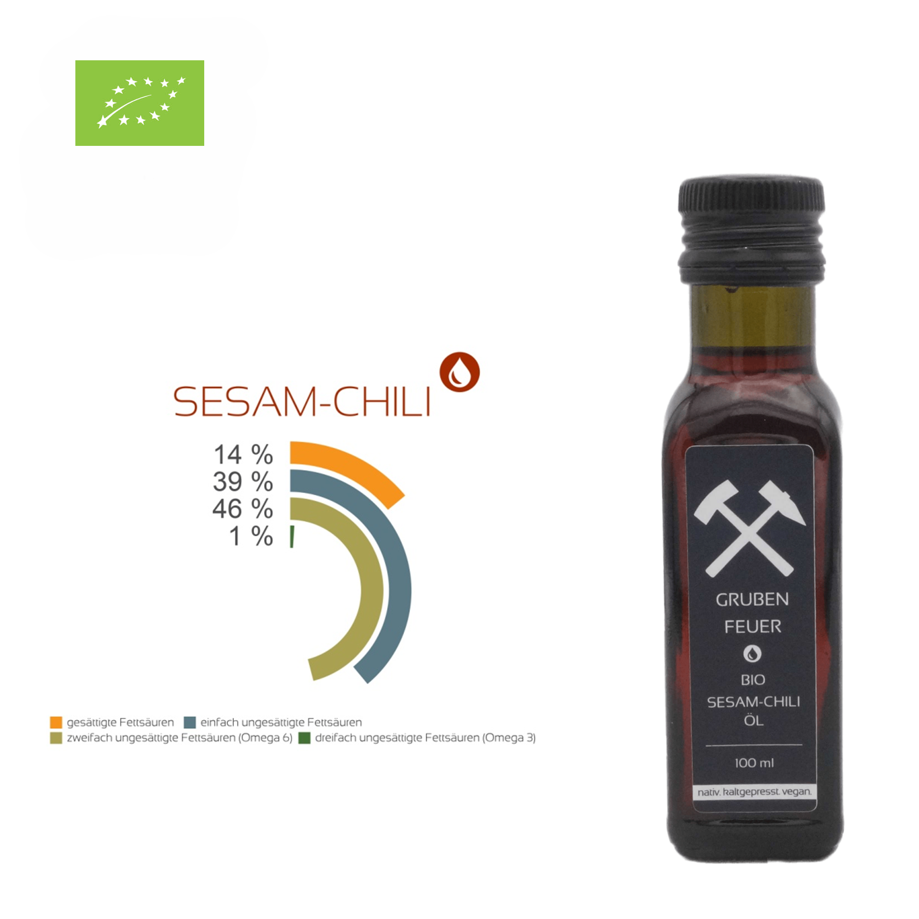 GRUBENFEUER - Bio Sesam-Chili-Öl (DE-ÖKO-037)