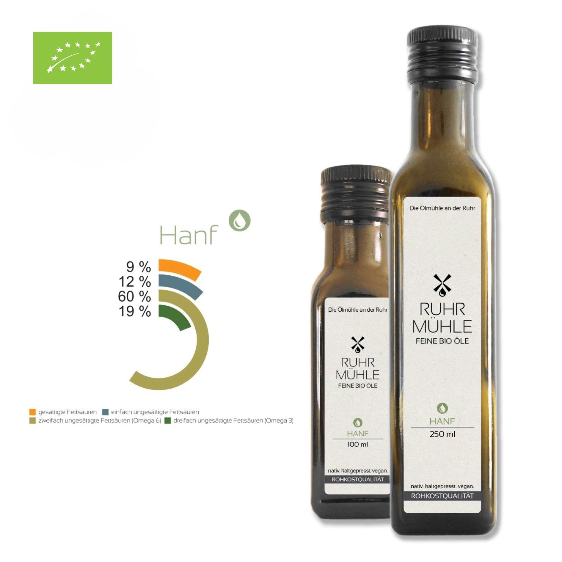 Bio Hanföl (DE-ÖKO-037) 100ml oder 250ml
